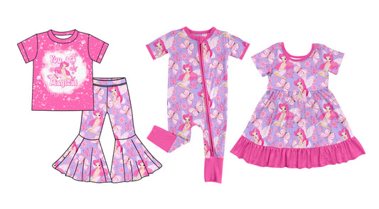 Baby Girl Short Sleeves Princess Sibling Romper Dress Clothes Set ( Moq 5 Each Design )