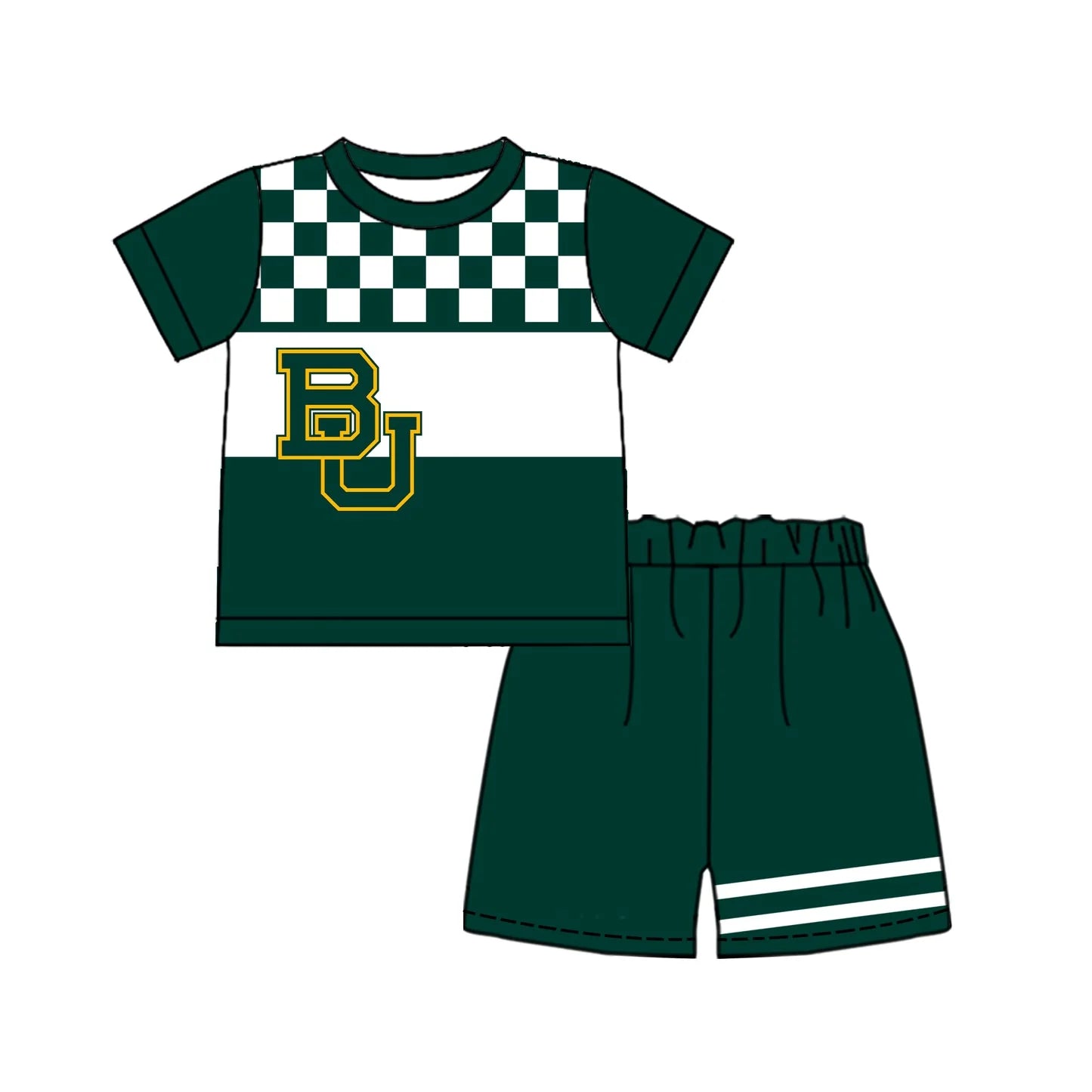 ( Moq 5 ) Sibling Baby Boys Kids Short Sleeves BU Shirt Shorts Team Set Clothes