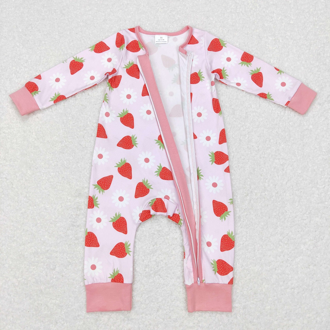 GLP0961 Baby Girl Long Sleeves Strawberry Floral Pants Outfit