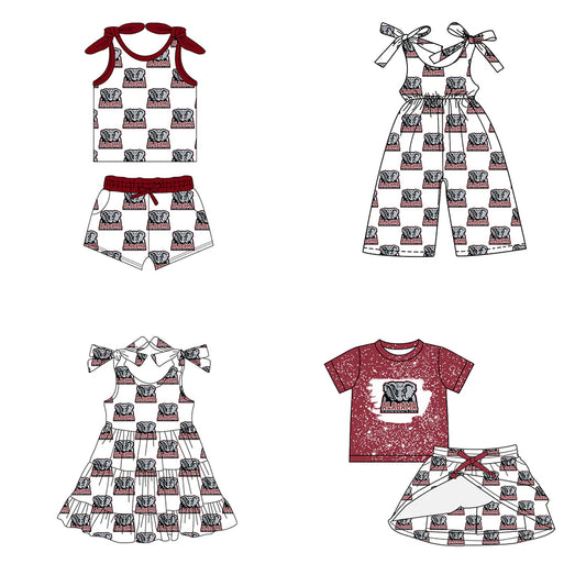 ( Moq 5 each style ) Baby Girl Toddler Elephant Team Sibling Romper Dress Set 7.15