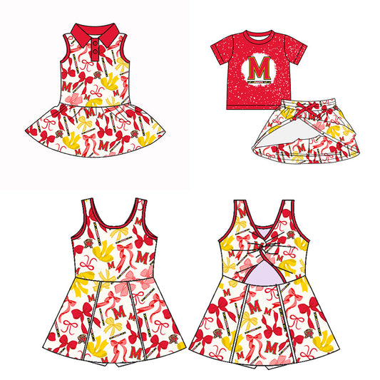 ( Moq 5 each style ) Baby Boy Girl Team Bows M Sibling Dress Set 5.10