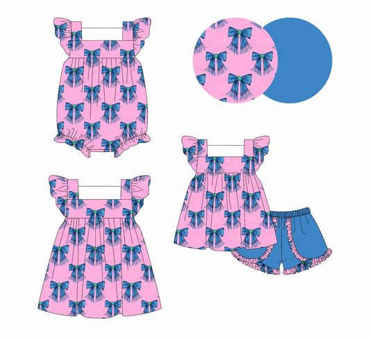 Baby Girl Kids Short Sleeves Bows Sibling Romper Dress Set ( Moq 5 Each Style ) 4.3