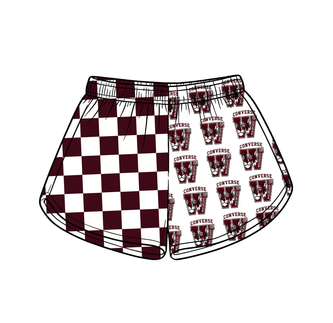 ( Moq 5 ) Baby Girls Kids Black Checked Team Shorts Summer Clothes
