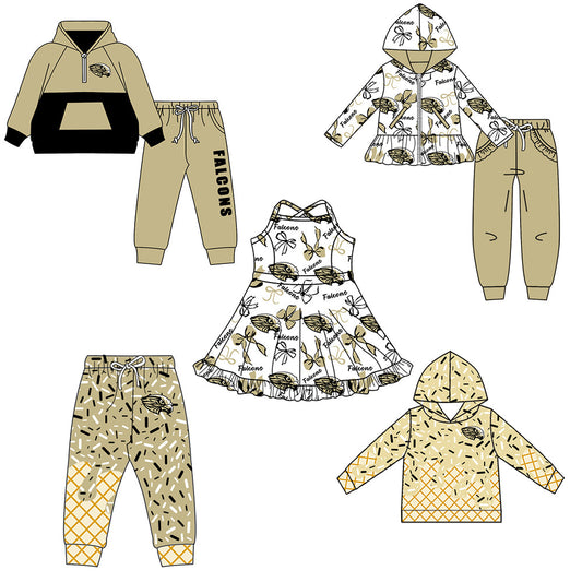 ( Moq 5 each style ) Baby Boy Girl Team Cheer Sibling Shirt Eagles Bows Dress Set 8.18