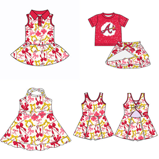( Moq 5 each style ) Baby Girl Team A Bows Sibling Dress Set 5.17
