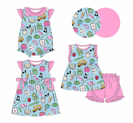 Baby Girl Back To School Sibling Romper Dress Set ( Moq 5 Each Style ) 12.31