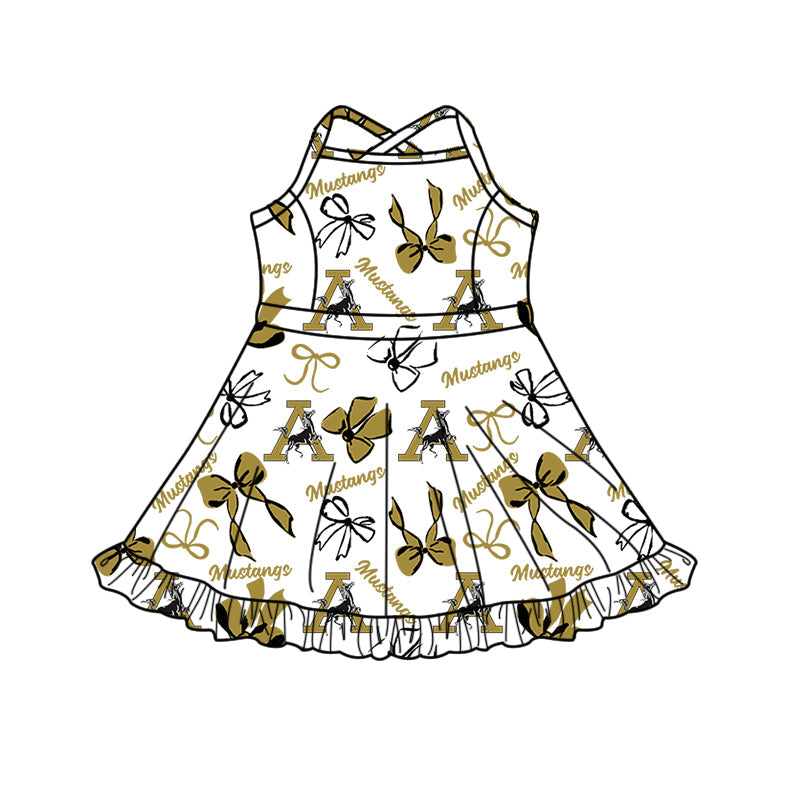 ( Moq 5 each style ) Baby Boy Girl A Team Cheer Sibling Shirt Bows Dress Set 8.18