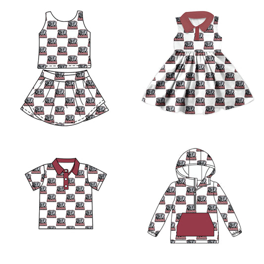 ( Moq 5 each style ) Baby Boy Girl Toddler Elephant Sibling Team Dress Shirt Set 7.12