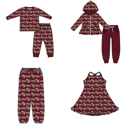 ( Moq 5 each style ) Baby Boy Girl Team Sibling Football Dress Pants Set 8.20