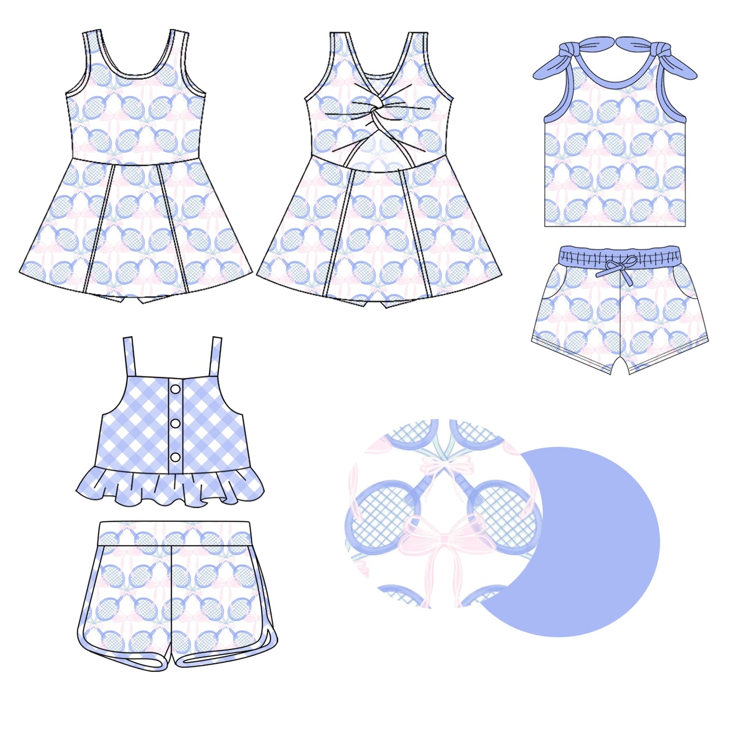 Baby Girl Straps Bows Sibling Dress Set ( Moq 5 Each Style ) 1.21
