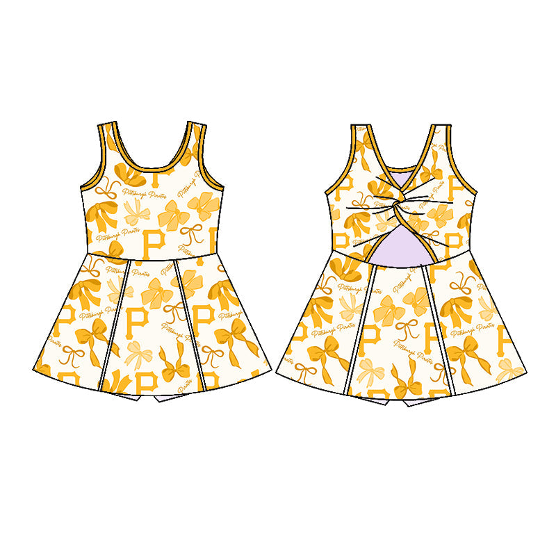 ( Moq 5 each style ) Baby Girl Team P Bows Sibling Dress Set 5.22