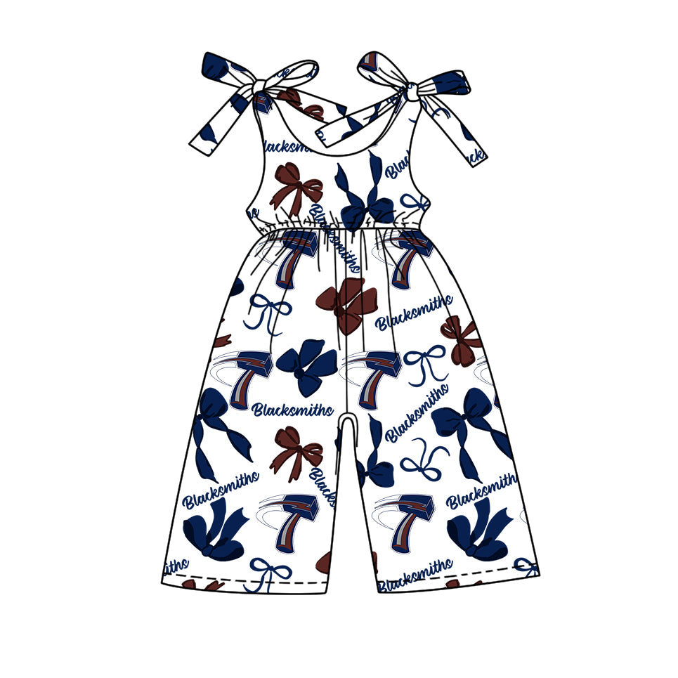 ( Moq 5 each style ) Baby Boy Girl Team Cheer Sibling Shirt Bows Jumpsuit Dress Set 7.30