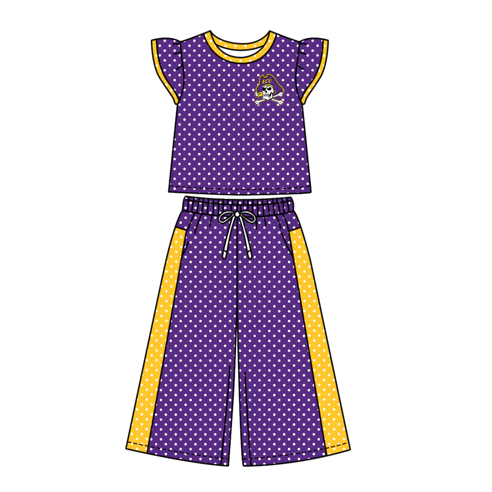 ( Moq 5 ) Baby Girls Kids Short Sleeves Shirt Pants Team Set Clothes