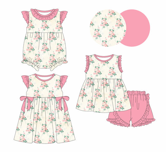 Baby Girl Flower Ruffle Kids Sibling Romper Dress Set ( Moq 5 Each Style ) 1.11