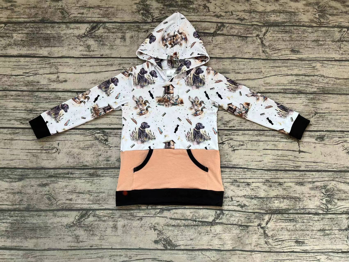 No moq Pre-order BT0481 Baby Kids Ducks Dogs Hunting Hoodie Shirt