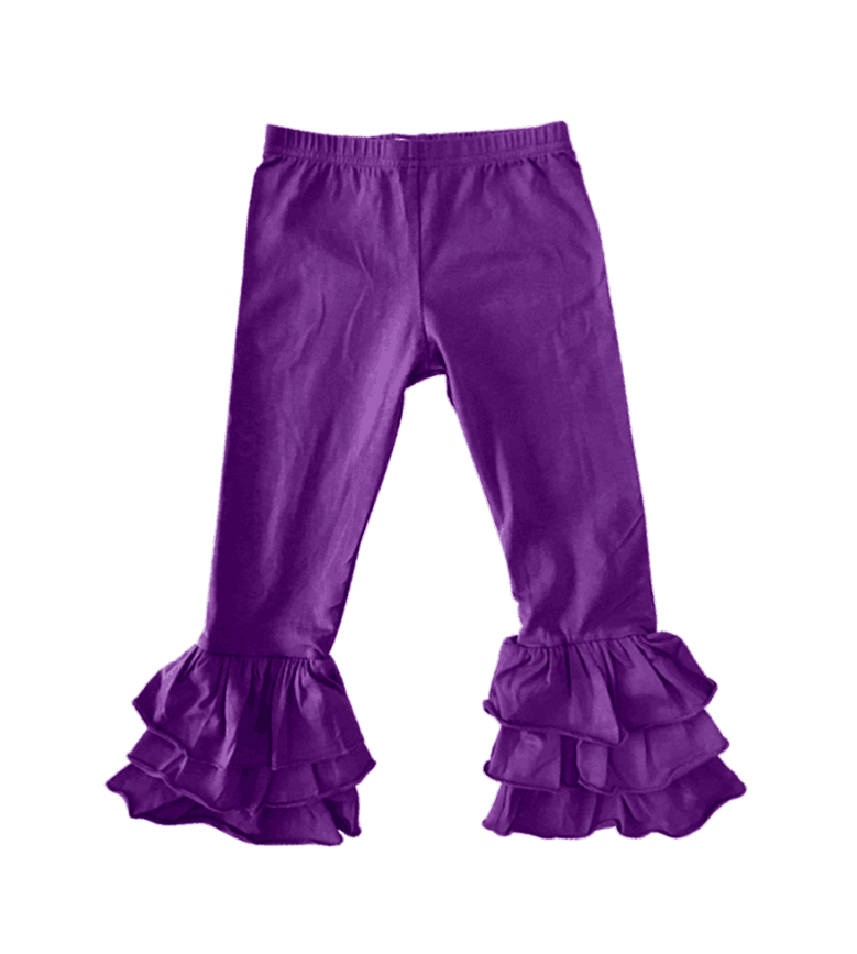 Baby Girl Purple Cotton Legging Ruffle Pants ( Moq 5 )