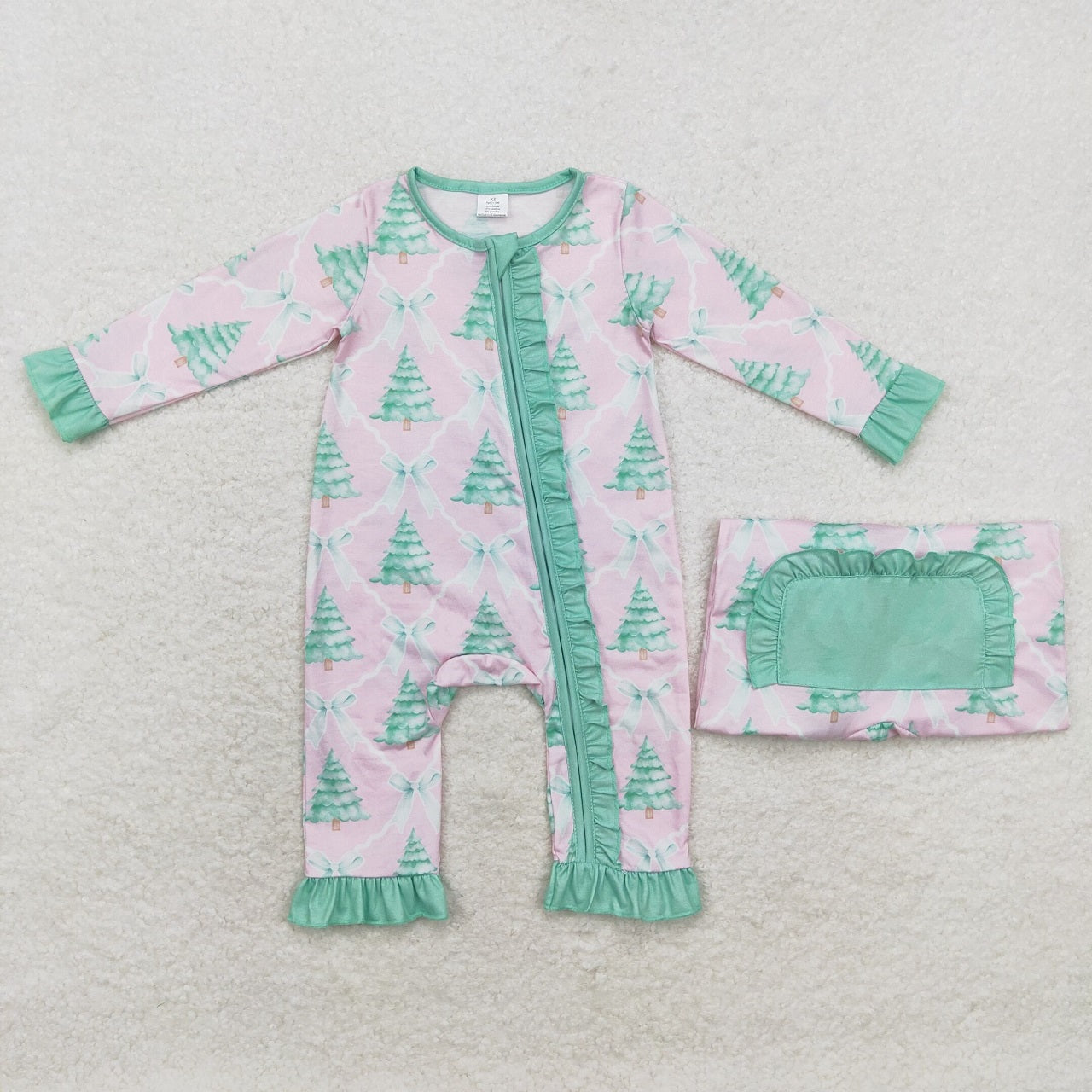 Baby Boy Girl Adult Women Christmas Tree Bows Sibling Family Romper Pajamas Clothes Set RTS