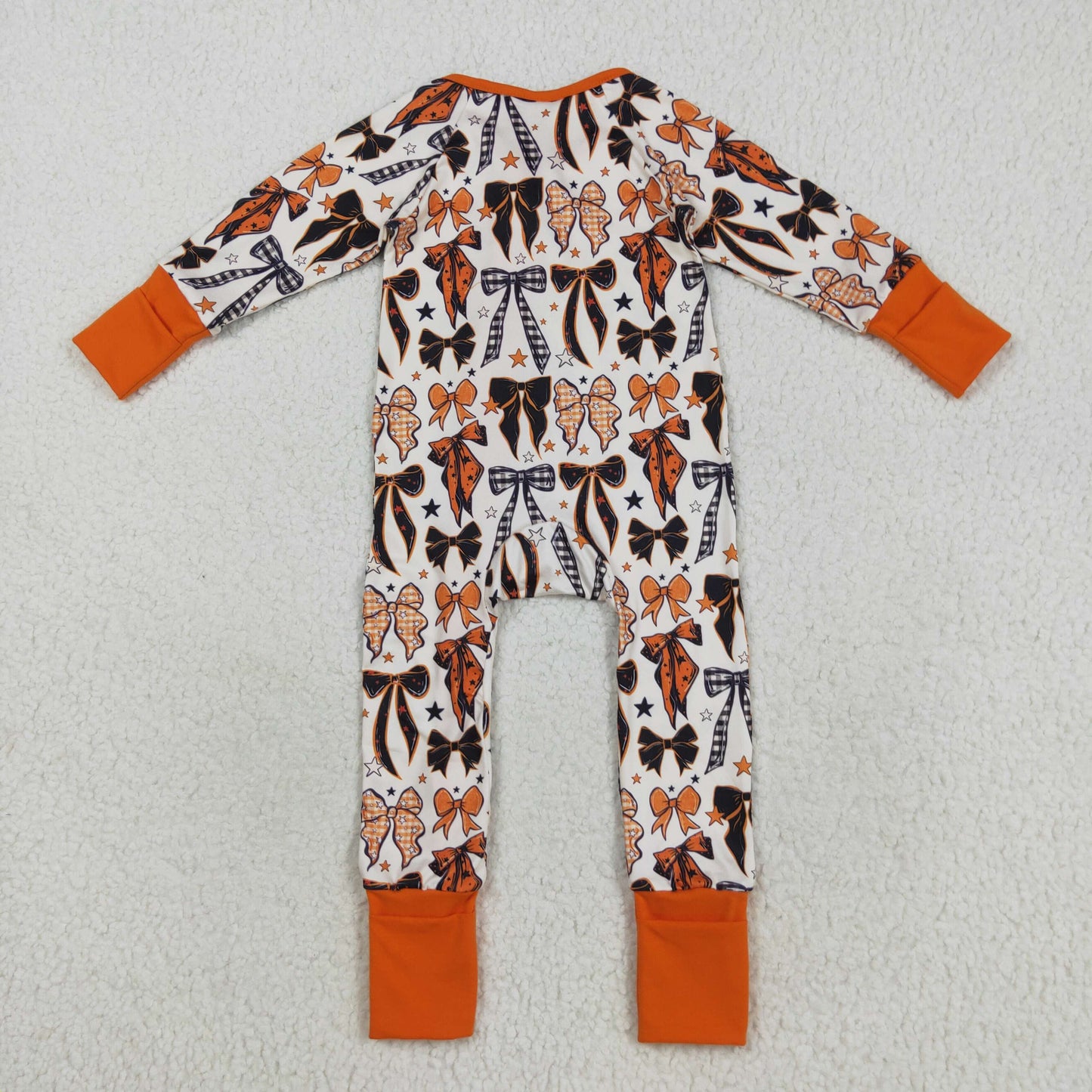 Baby Girl Long Sleeves Bows Stars Zipper Halloween Fall Romper RTS