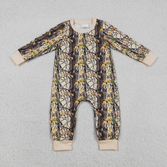 Baby Boys Infant Long Sleeve Leaves Camo Sleeper Romper RTS