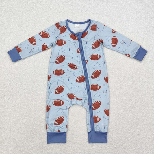 Baby Boy Long Sleeves Football Zipper Romper