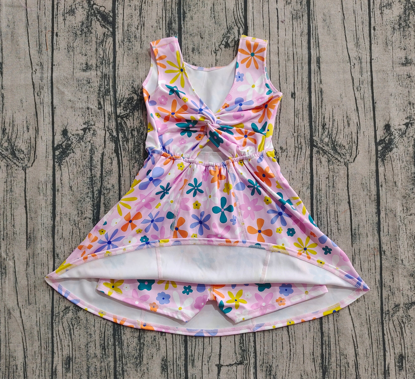 Baby Girl Sleeveless Colorful Flower Shorts Yoga Active Wear Skort Dress RTS
