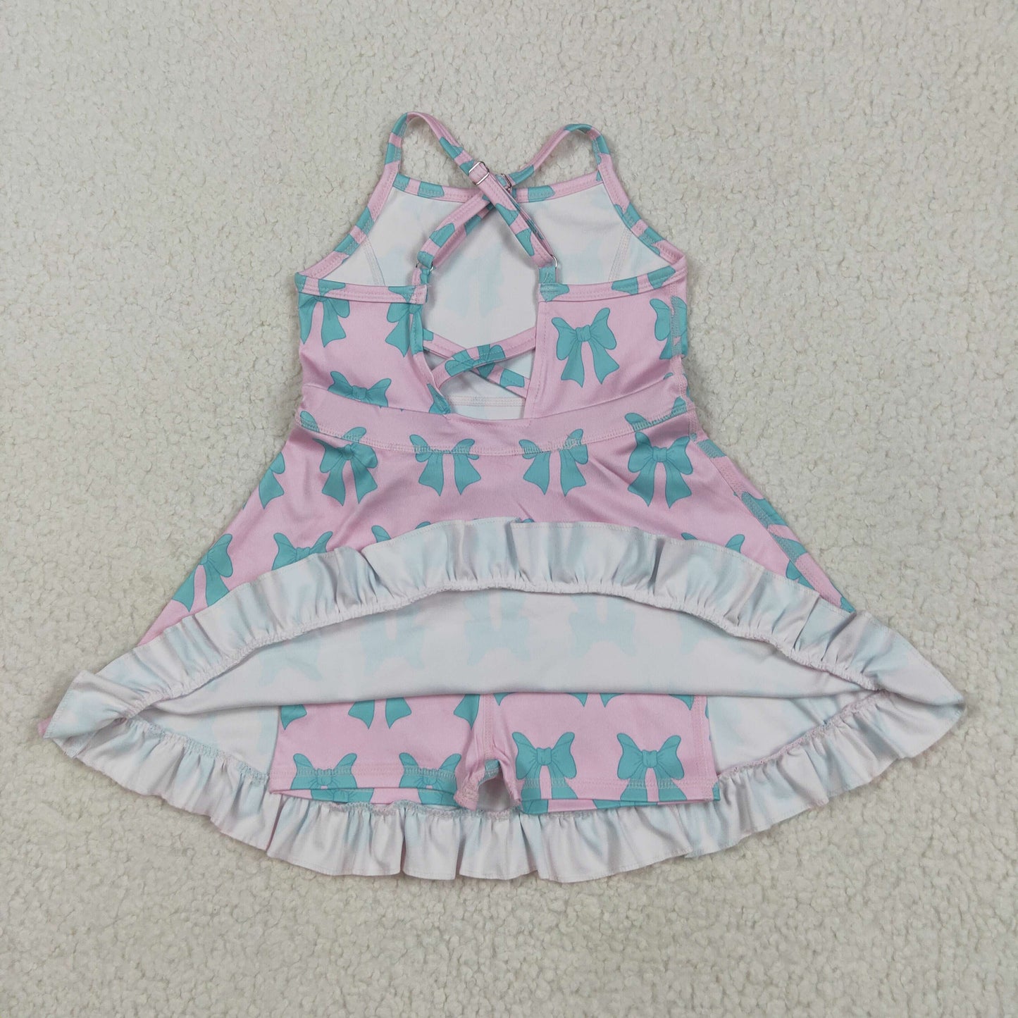 Baby Girl Athletic Yoga Bows Ruffle Active Wear Skort Dress RTS