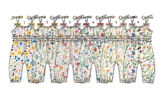 ( Moq 5 Each Style ) Sibling Baby Girls Kids Straps Floral Pants Jumpsuits