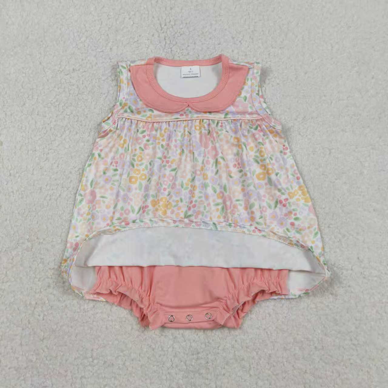 Sibling Baby Girls Kids Sleeveless Flower Romper Knee Length Dress RTS