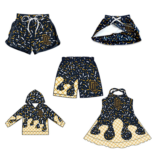 ( Moq 5 each style ) Baby Boy Girl Team Sibling OC Black Drips Dress Shirt Shorts Pants 7.4