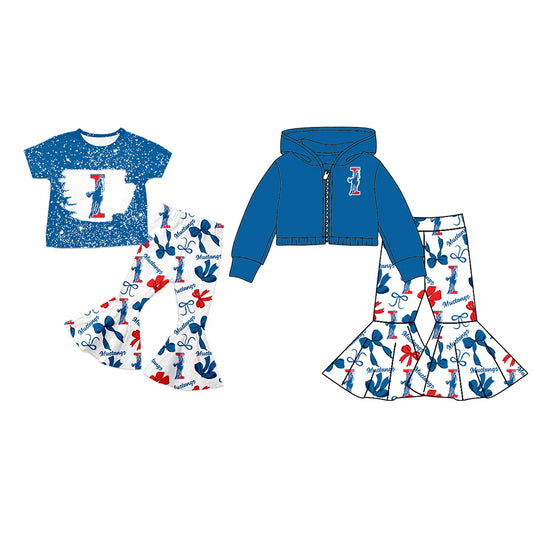 ( Moq 5 each style ) Baby Girl Team Sibling Horse Bows Dress Set 7.26