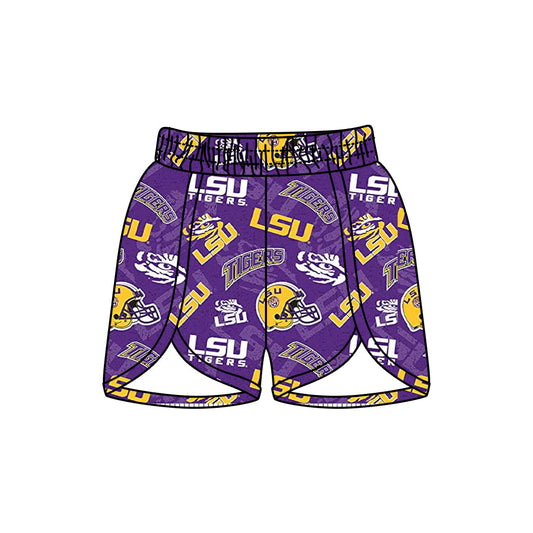 Adult Women Tiger Waist Team Purple Shorts ( Moq 5 )