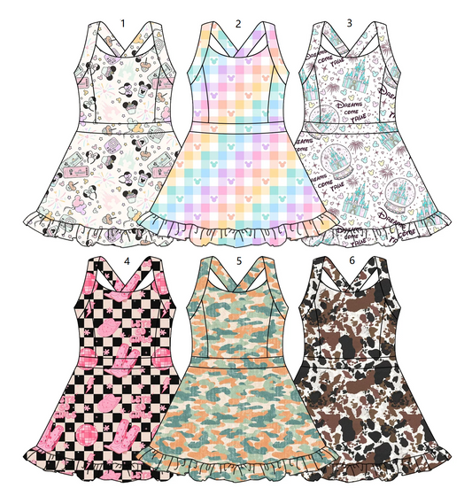 Baby Girl Sleeveless Cartoon Western Sibling Swimwear Dress ( Moq 5 Each Style ) 3.18