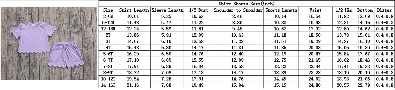 Baby Girls Kids Short Sleeves Flower Shirt Scallop Scallop Shorts Summer Set RTS