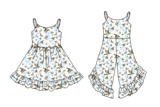 Baby Girl Straps Ducks Sibling Dress Jumpsuit ( Moq 5 Each Style ) 3.20