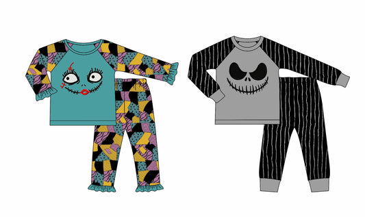( Moq 5 Each Style ) Baby Boy Girl Toddler Halloween Cartoon Sibling Pajamas Set