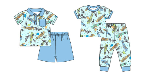 Baby Boy Short Sleeves Car Sibling Clothes Set ( Moq 5 Each Design )11.23