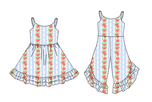 ( Moq 5 Each Style ) Baby Girl Sleeveless Apple Sibling Dress Jumpsuit 3.28