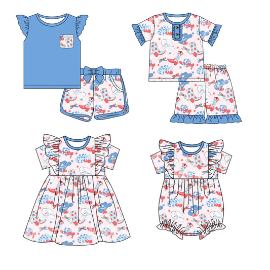 Baby Girl Western Bows Boots Sibling Romper Dress Set ( Moq 5 Each Style ) 12.18