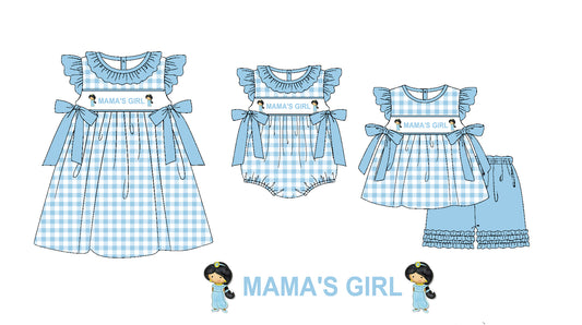 Baby Kids Mama's Girl Bows Sibling Princess Romper Dress Clothes Set ( Moq 5 Each Design )11.19
