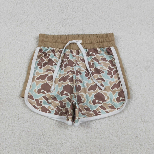 Baby Girls Kids Green Brown Camo Pattern Shorts Bottoms RTS
