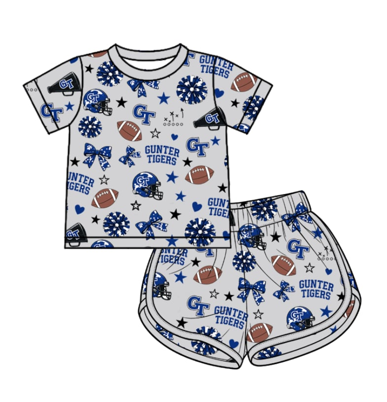 ( Moq 5 ) Custom Baby Girls Kids Bows Tops Shorts Set Clothes 7.15
