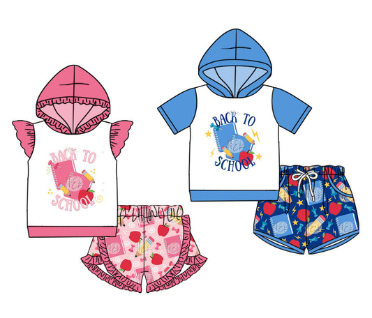 ( Moq 5 Each Style ) Baby Boy Girl Back To School Hoodie Sibling Set 4.17