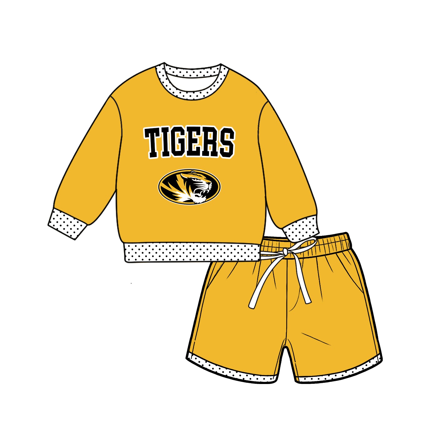 ( Moq 5 ) Baby Girls Kids Long Sleeves Shirt Shorts Team Set Clothes