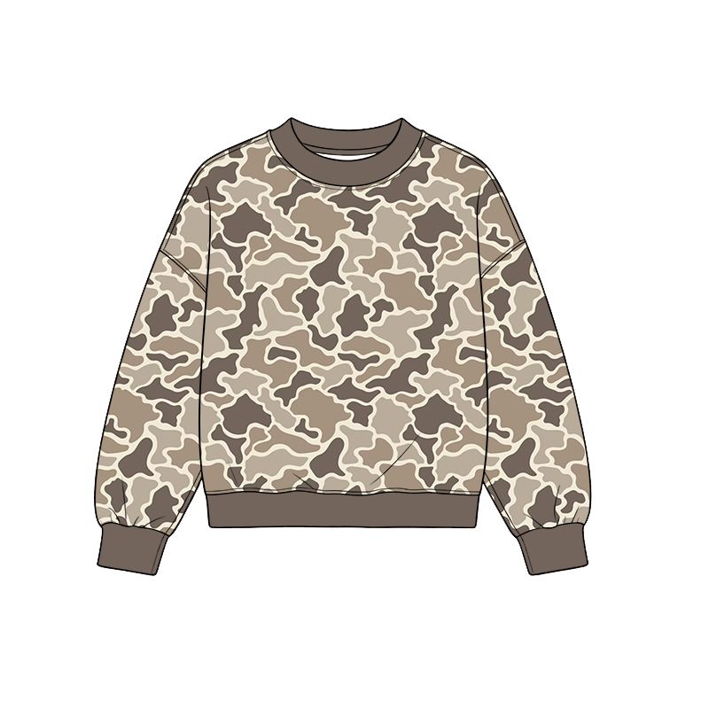 ( Moq 5 ) Preorder Adult Women Long Sleeves Camo Print Shirt Tops Pullover Clothes