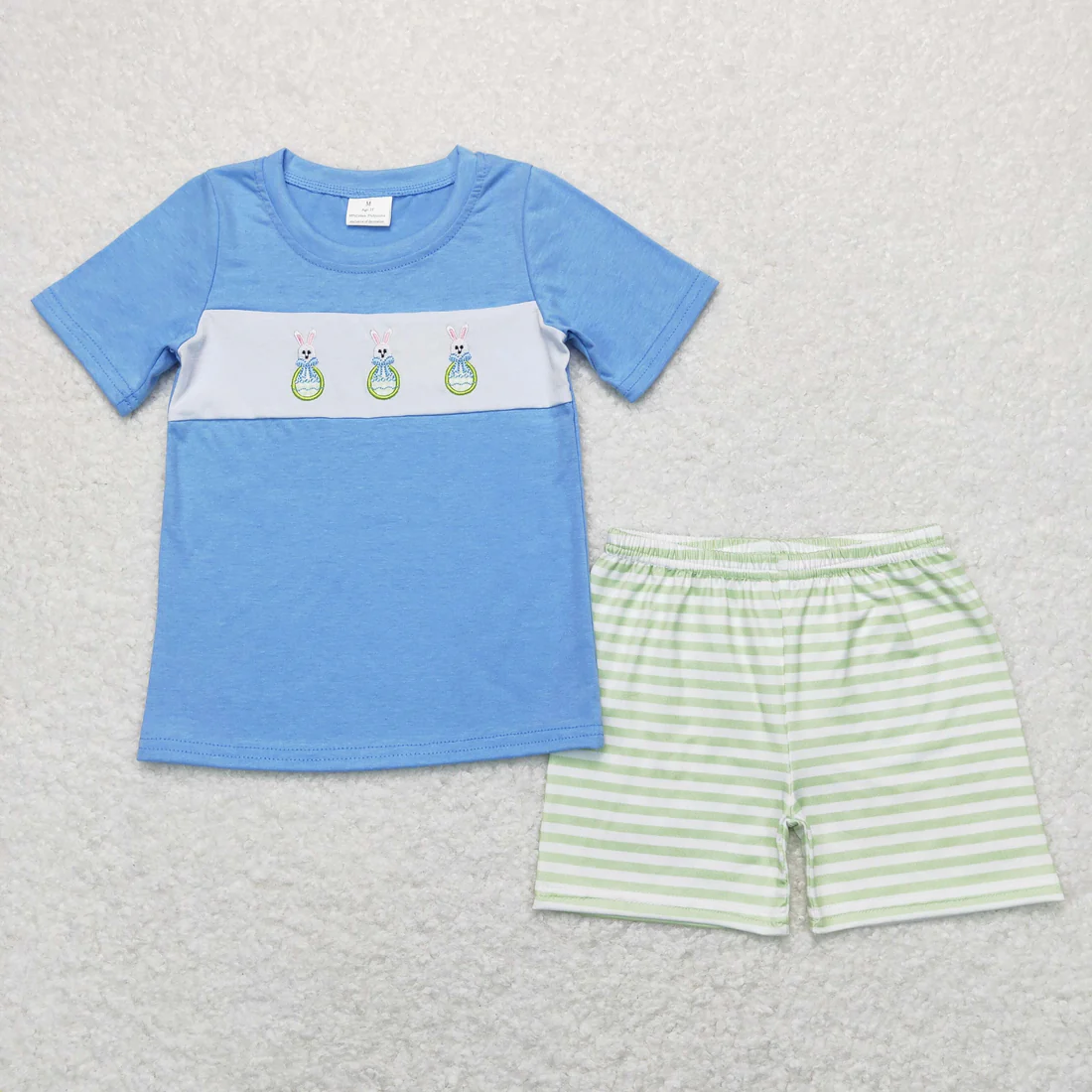 Baby Boy Girl Embroidery Easter Rabbits Sibling Romper Clothes Set