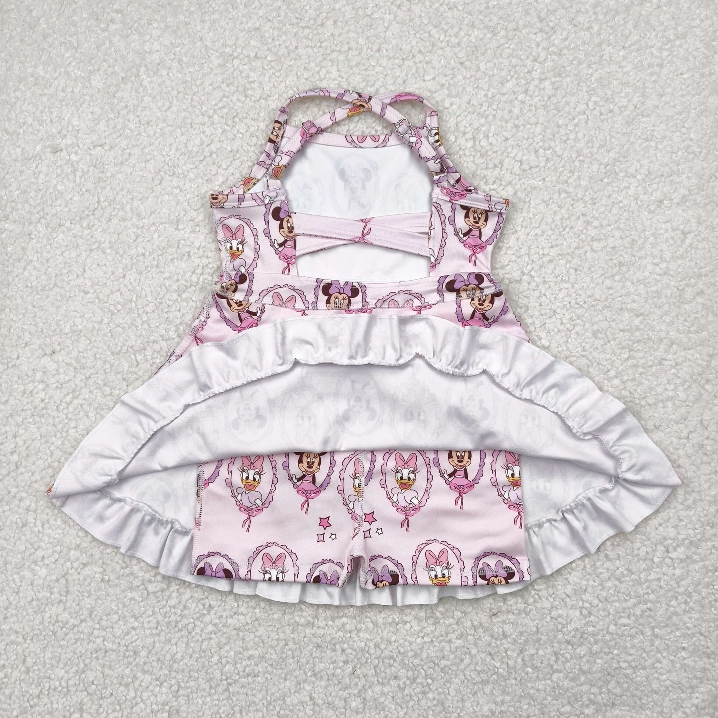 Baby Girl Straps SCartoon Mouse Ducks Yoga Active Knee Length Dress RTS