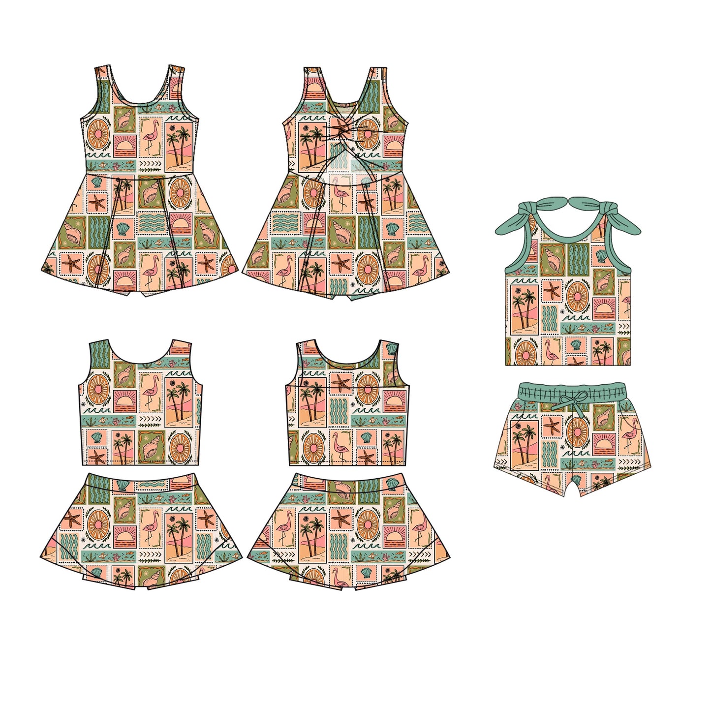 Baby Girl Sleeveless Shell Sibling Dress Set ( Moq 5 Each Style ) 3.31