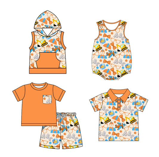 Baby Boy Cartoon Sibling Romper Shirt Set ( Moq 5 Each Style ) 2.26