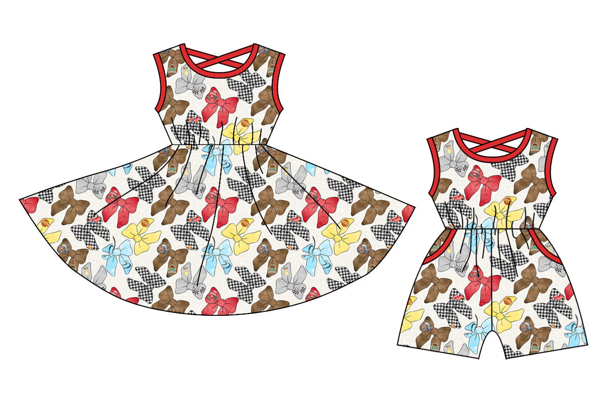 Baby Girl Baseball Flower Sibling Romper Dress Set ( Moq 5 Each Style ) 12.26