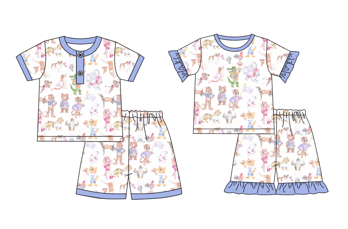 Baby Boy Girl Short Sleeves Animals Sibling Pajamas Set ( Moq 5 Each Style ) 2.13